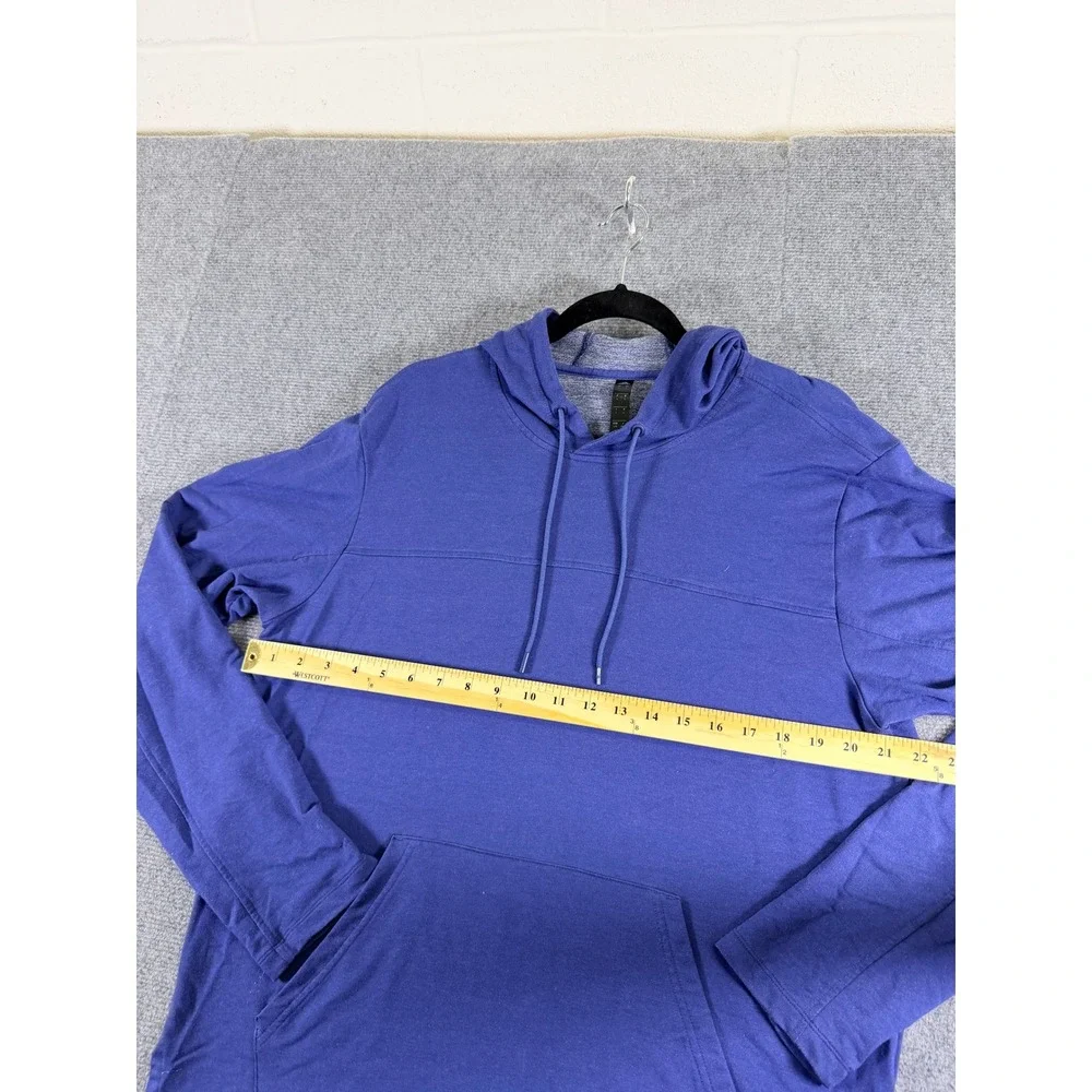 Adidas Mens Athletics Hoodie Blue Heathered Long Sleeve Sweatshirt Large